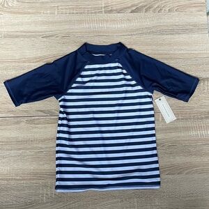 Peyton & Parker Navy Striped Kids Swim Shirt Size S 8 NWT